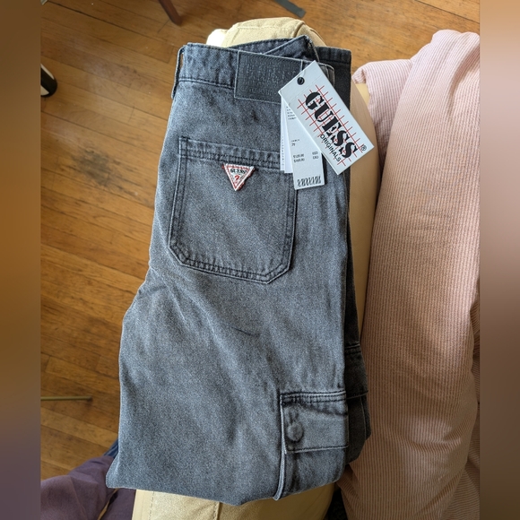 Guess Jeans cargo wide leg straight carpenter Size 29 charcoal - Picture 6 of 8